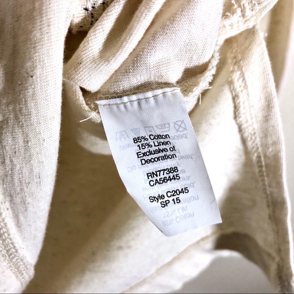 Madewell Aztec Embroidered Top Boho Cream XS - Picture 6 of 6